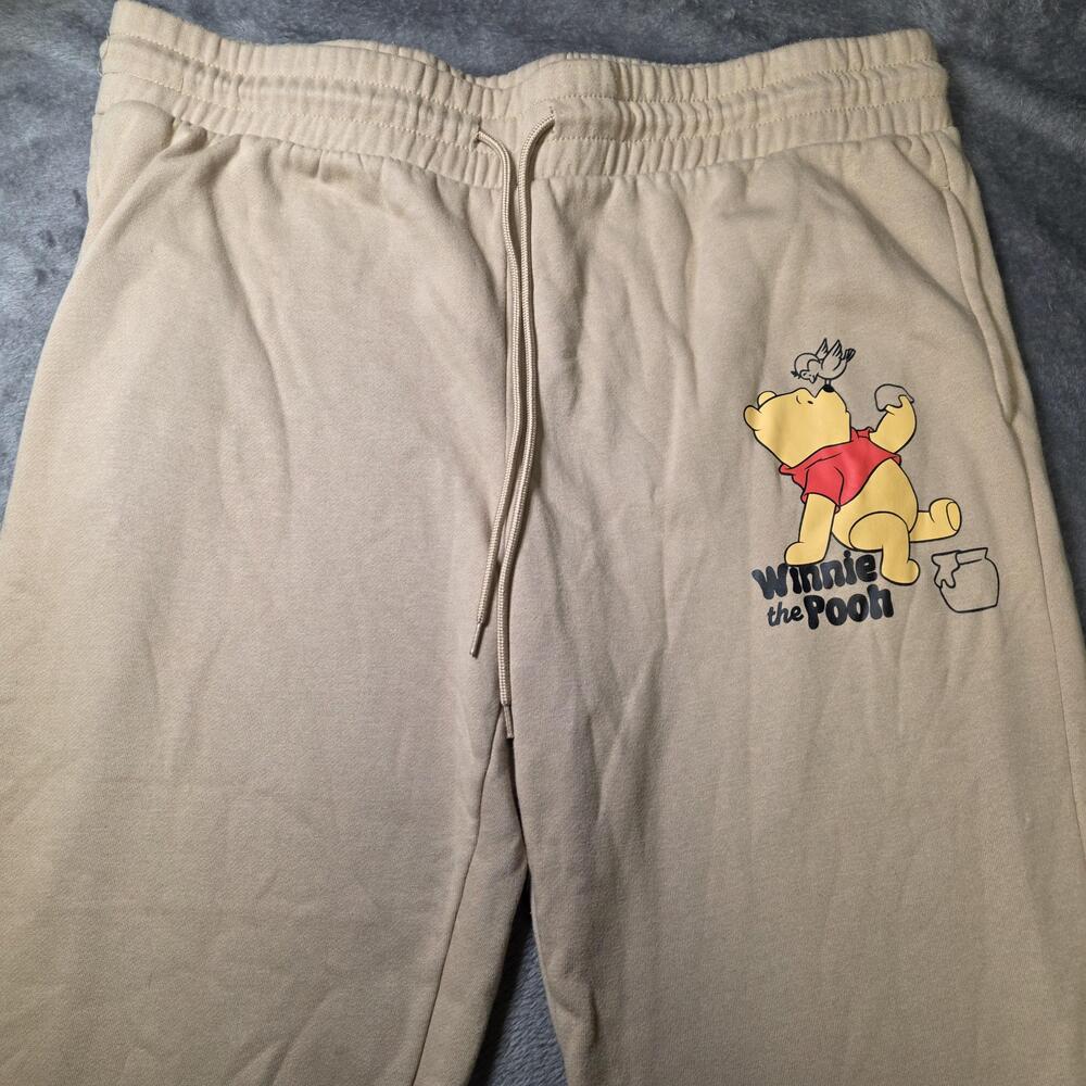 Disney Sweatpants Womens XL Brown Winnie The Pooh Oh Bother Fleece Joggers